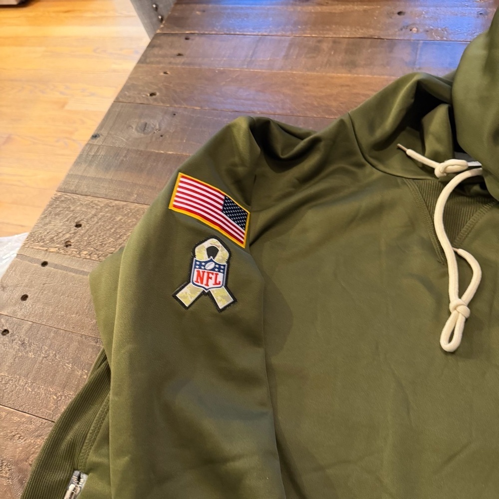 Dallas Cowboys Salute to Service Olive Green NFL Hoodie - Picture 5 of 8